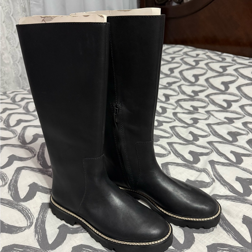 Madewell Black Leather Winter Boots